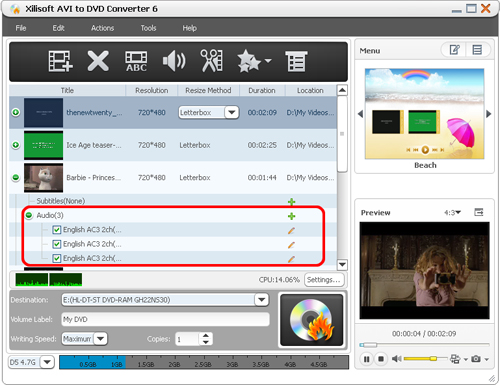 Xilisoft AVI to DVD Converter