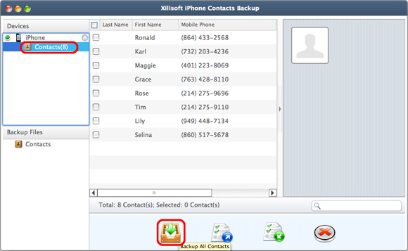 Xilisoft iPhone Contacts Backup for Mac