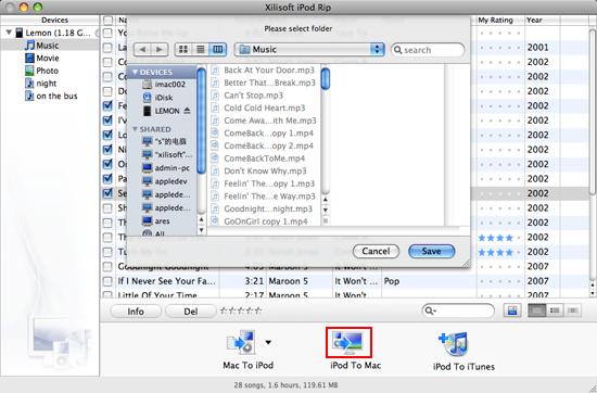 Copy songs from iPod to computer