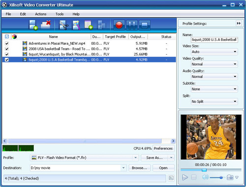 Video Converter, Convert MP4 to FLV