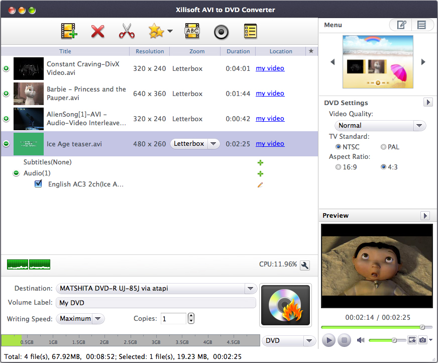 AVI to DVD Converter for Mac Mac DVD burner to burn AVI to DVD