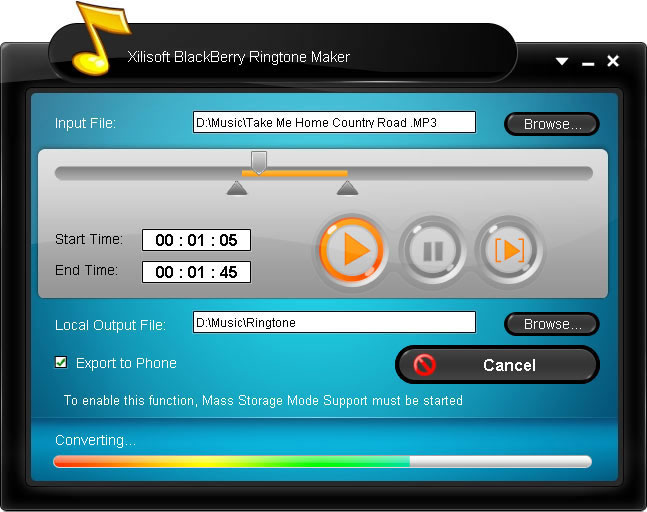 Xilisoft BlackBerry Ringtone Maker