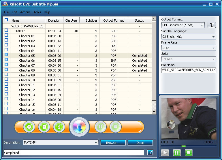 Xilisoft DVD Subtitle Ripper - rip subtitles from DVD, extract DVD subtitle