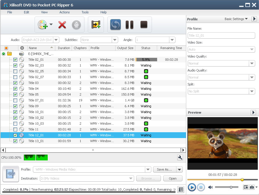 Xilisoft DVD to Pocket PC Ripper - Convert DVD to PPC