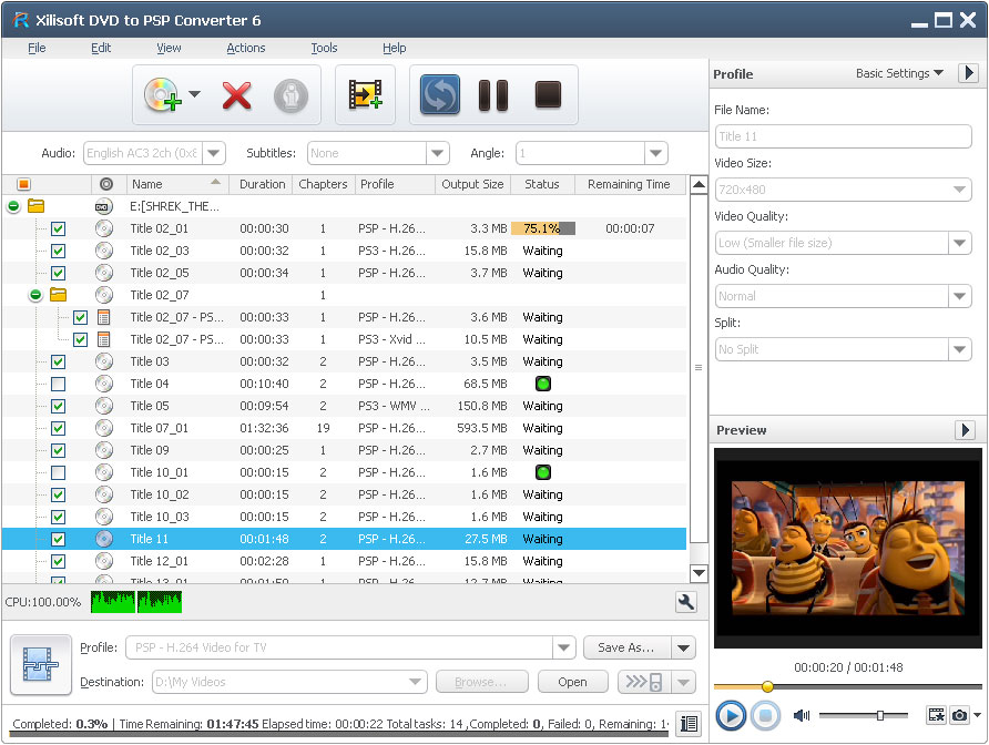 Xilisoft DVD to PSP Converter - PSP converter