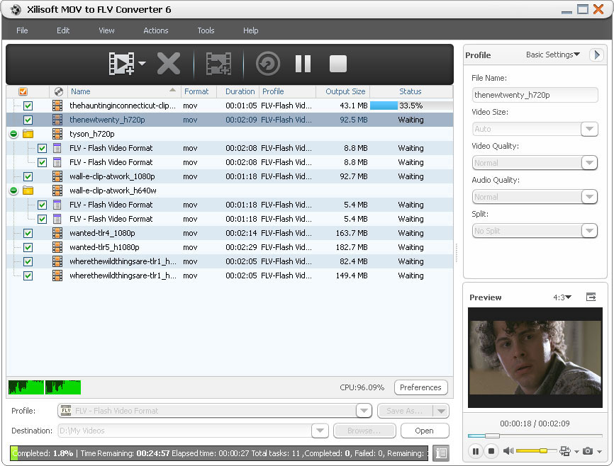 Xilisoft MOV to FLV Converter