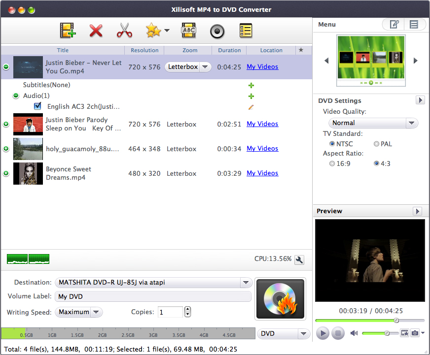 burn mp4 to dvd mac free